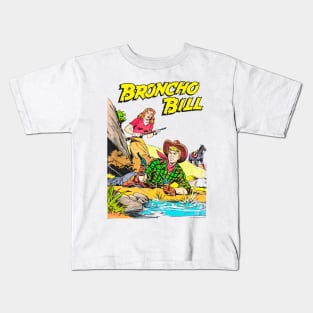 Confrontation Cowboy Broncho Bill Western Retro Comic Kids T-Shirt